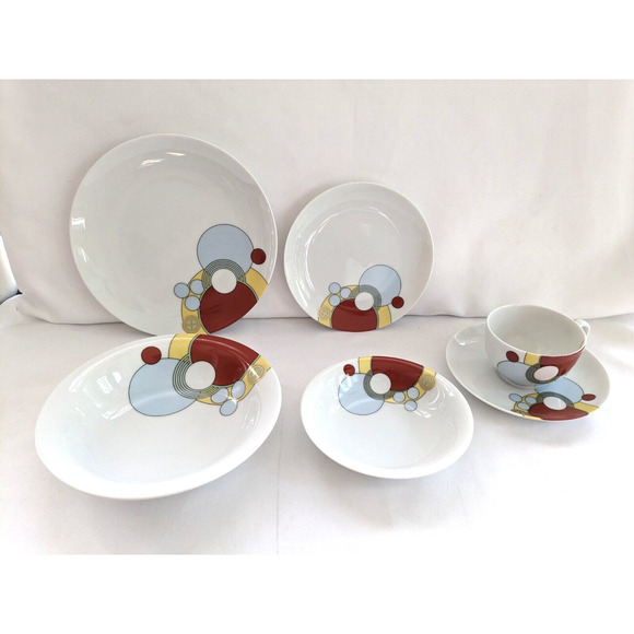 VTG NORITAKE Frank Lloyd Wright 6pc Art Deco China Set Imperial Hotel - Picture 3 of 11